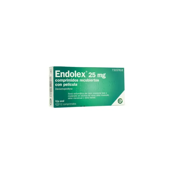 ENDOLEX 25 MG 12 COMP RECUBIERTOS