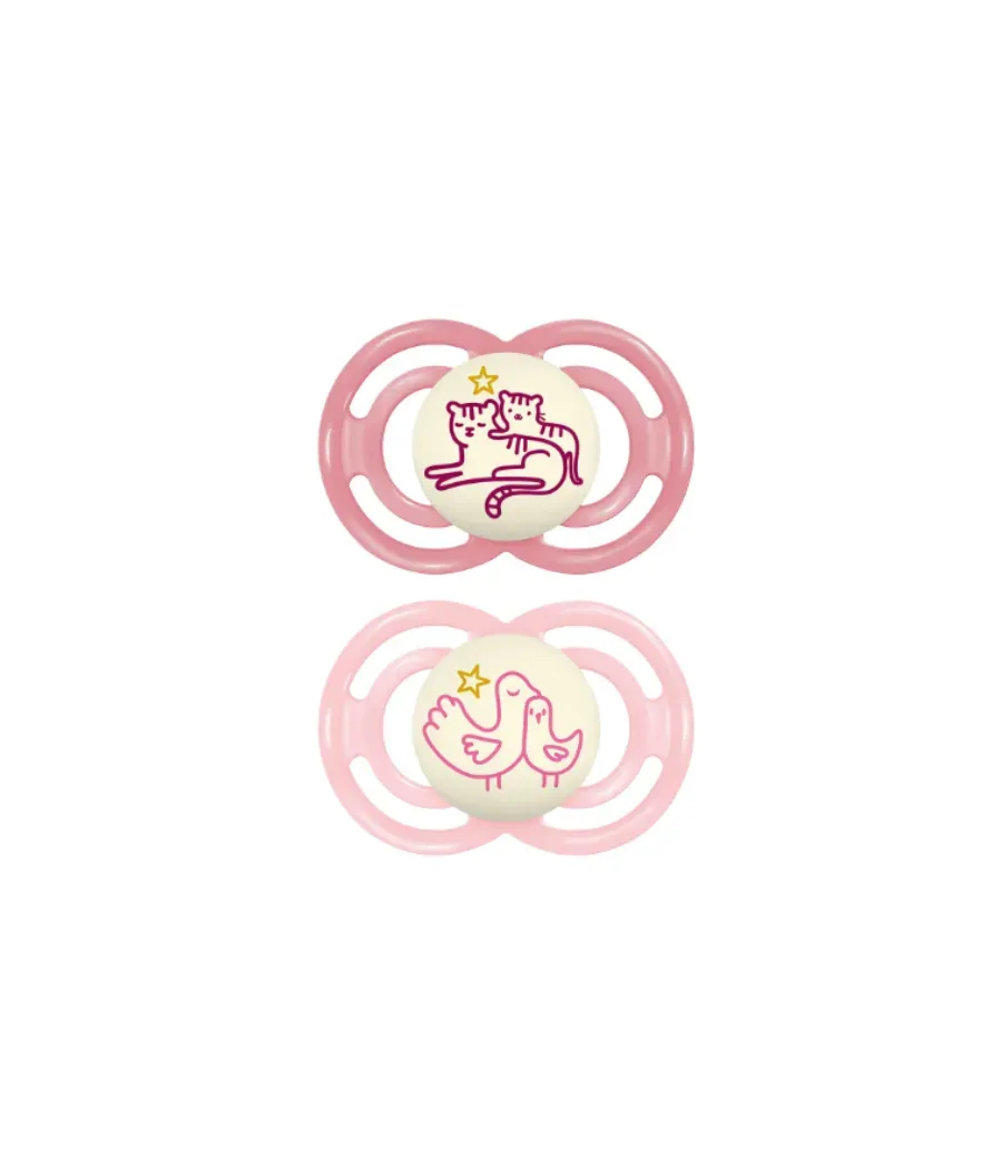MAM PERFECT NIGHT CHUPETE SILICONA +16 MESES NIÑA PACK DOBLE