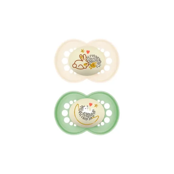 MAM ORIGINAL NIGHT CHUPETE SILICONA + 16 MESES NEUTRO PACK DOBLE