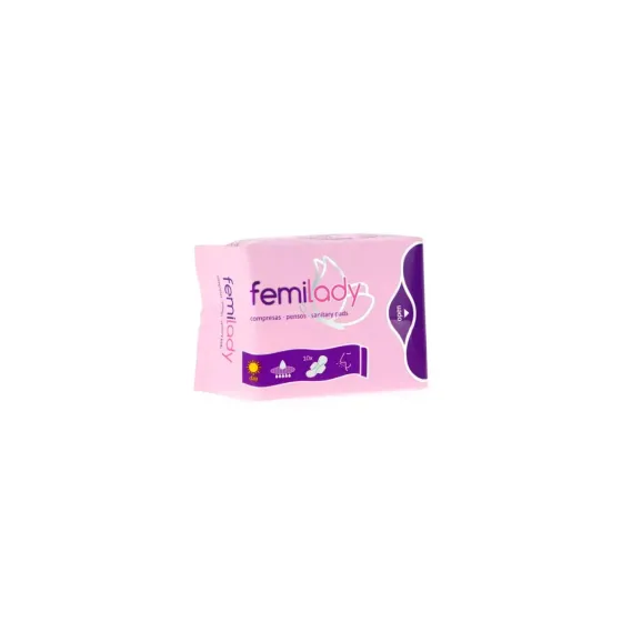 FEMILADY COMPRESAS HIGIENICAS FEMENINAS DIA 10 UNIDADES