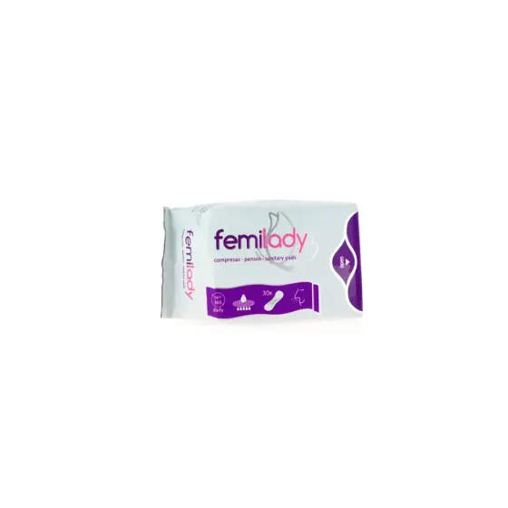 FEMILADY COMPRESAS HIGIENICAS FEMENINAS PANTY LINER 30 UNIDADES