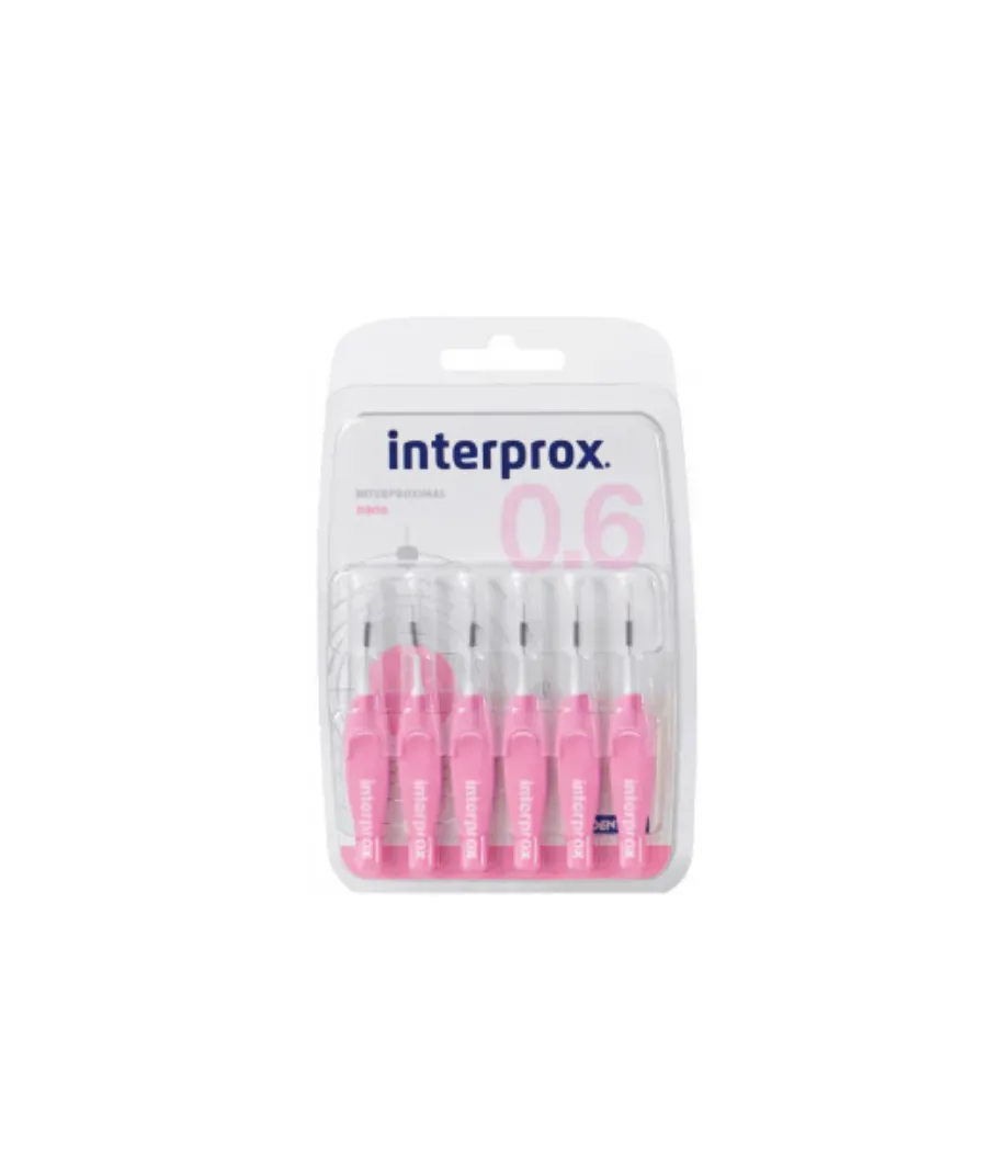 INTERPROX CEPILLO INTERDENTAL RECTO NANO 0.7 ROSA 6 UNIDADES
