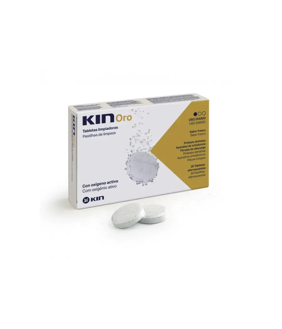 KIN ORO TABLETAS LIMPIADORAS LIMPIEZA PROTESIS DENTAL 30 UNIDADES