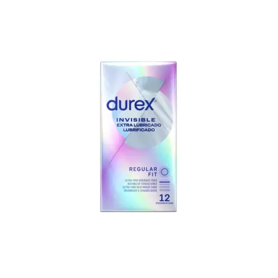 DUREX INVISIBLE PRESERVATIVOS EXTRA LUBRICADOS 12 UNIDADES
