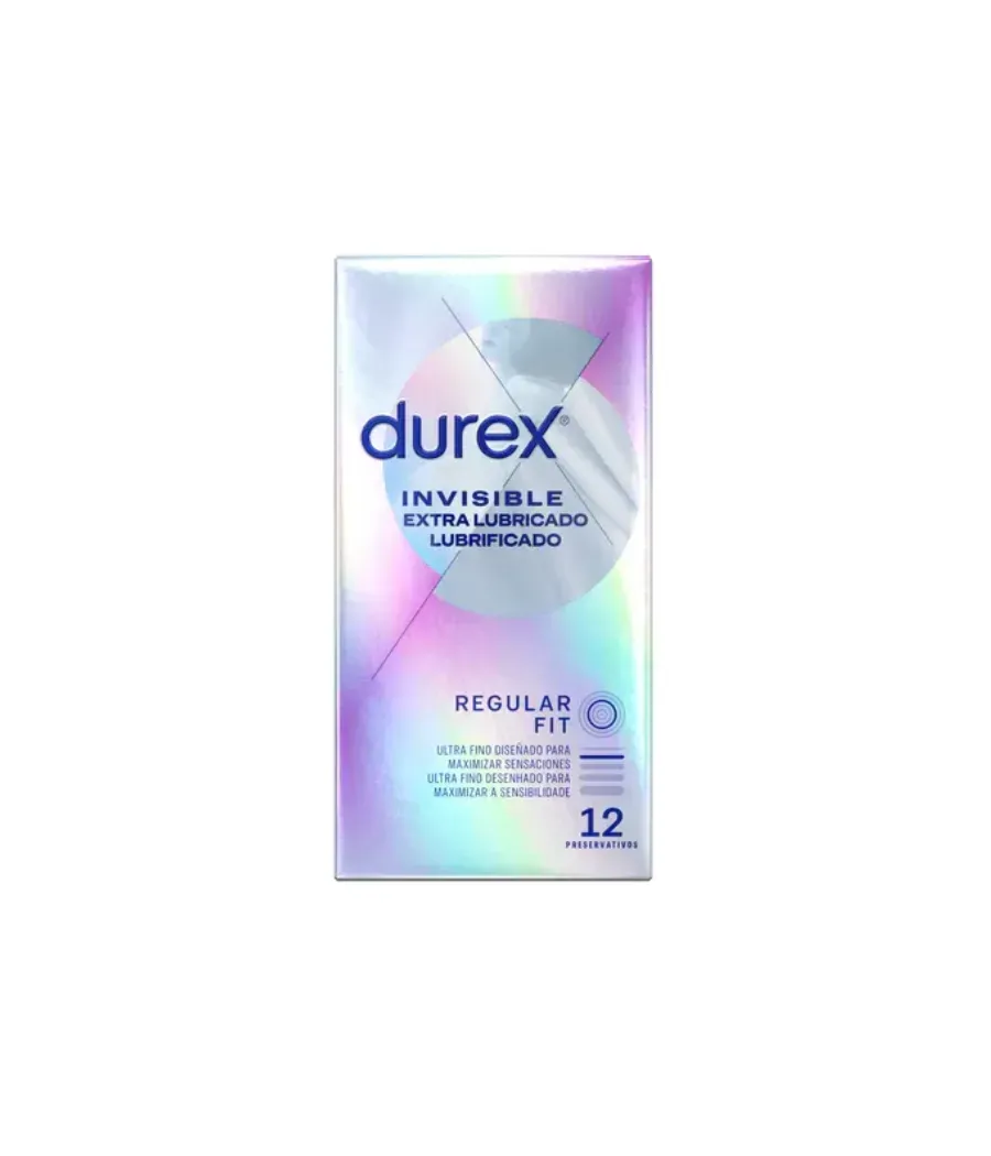 DUREX INVISIBLE PRESERVATIVOS EXTRA LUBRICADOS 12 UNIDADES