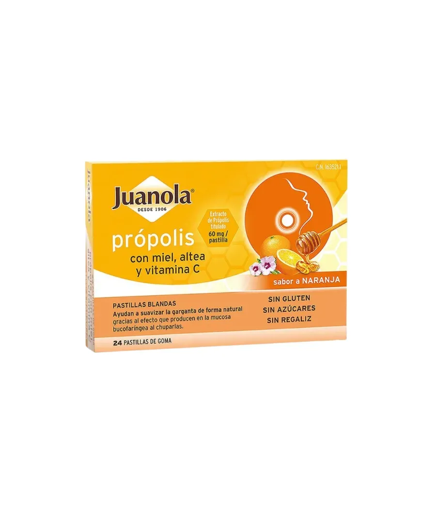 JUANOLA PROPOLIS MIEL ALTEA Y VITAMINA C 24 PASTILLAS