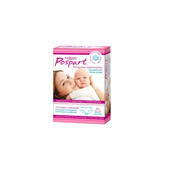INDASEC POSPART BRAGA POSTPARTO 4 UNIDADES TALLA UNICA