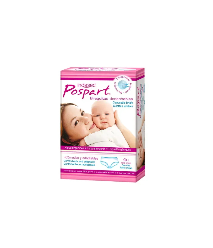 INDASEC POSPART BRAGA POSTPARTO 4 UNIDADES TALLA UNICA