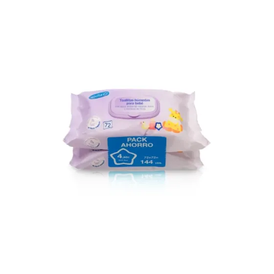 ALVITA DUPLO TOALLITAS BEBE 2 x 72 UNIDADES