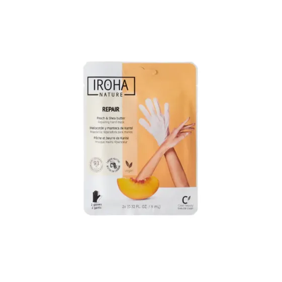 IROHA NATURE MASCARILLA MANOS REPARADORA MELOCOTON Y MANTECA DE KARITE 1 UNIDAD