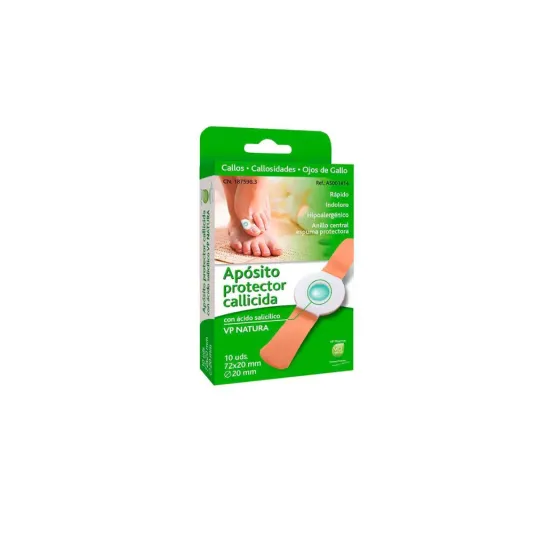 VP NATURA APOSITO PROTECTOR CALLICIDA CON ACIDO SALICILICO 72 MM x 20 MM 10 UNIDADES
