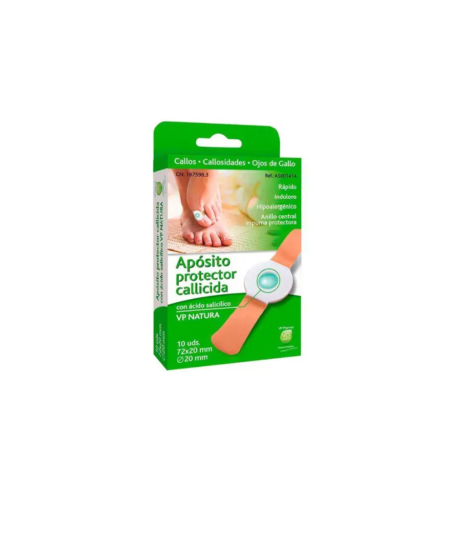 VP NATURA APOSITO PROTECTOR CALLICIDA CON ACIDO SALICILICO 72 MM x 20 MM 10 UNIDADES