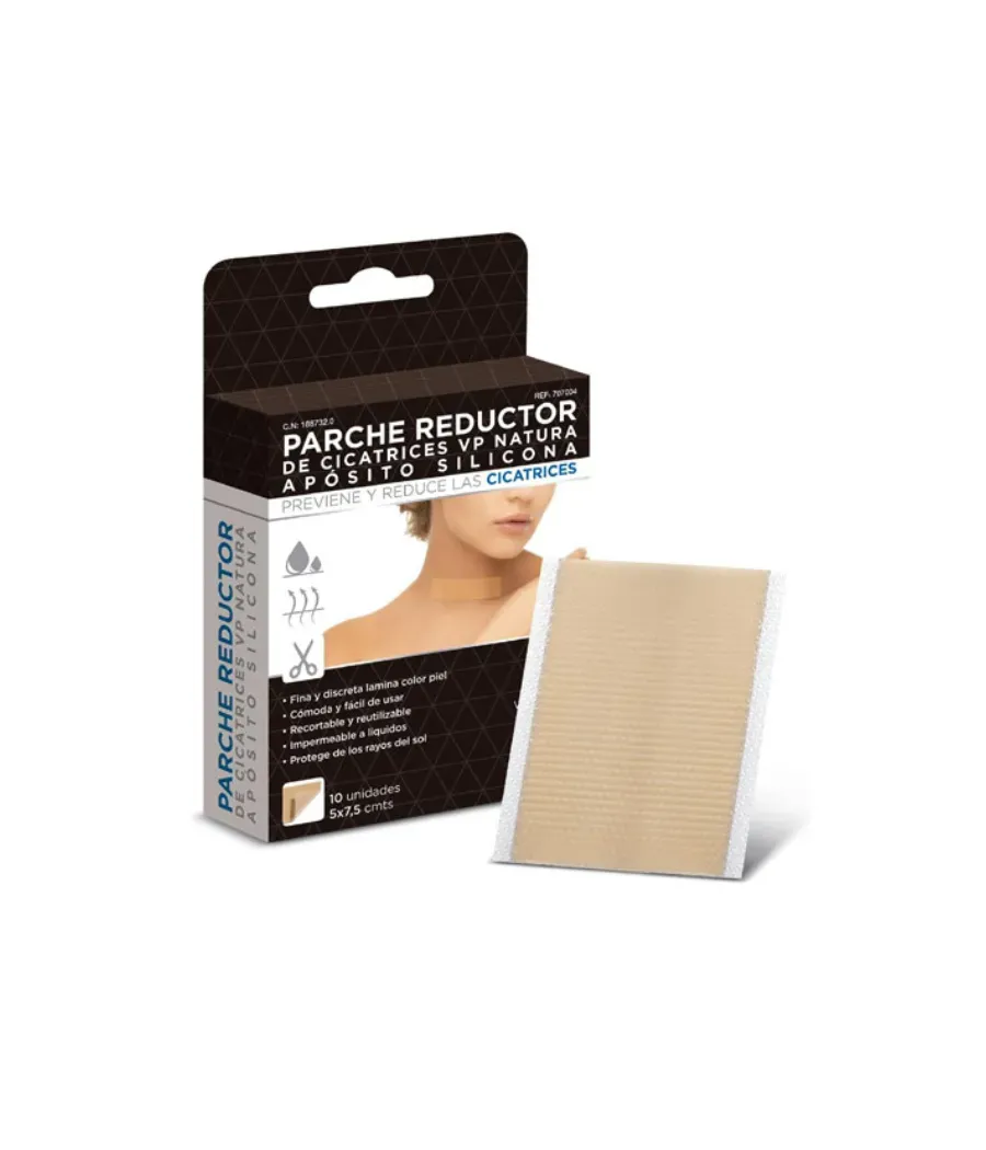 VP NATURA PARCHE REDUCTOR CICATRICES SILICONA 5 x 7.5 CM  10 UNIDADES