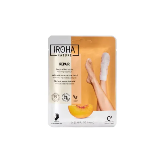 IROHA NATURE CALCETINES REPARADORES MELOCOTON & MANTECA DE KARITE 1 PAR