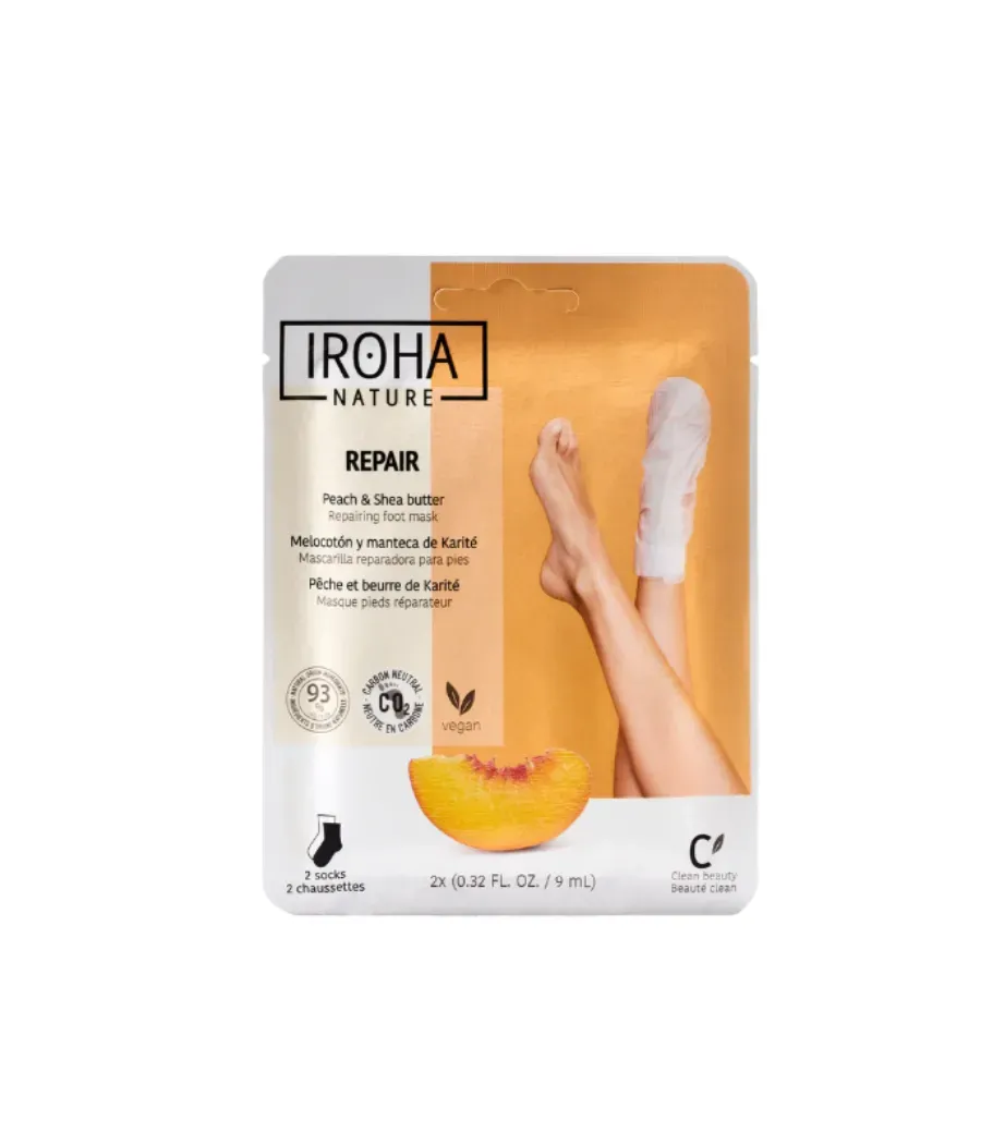 IROHA NATURE CALCETINES REPARADORES MELOCOTON & MANTECA DE KARITE 1 PAR