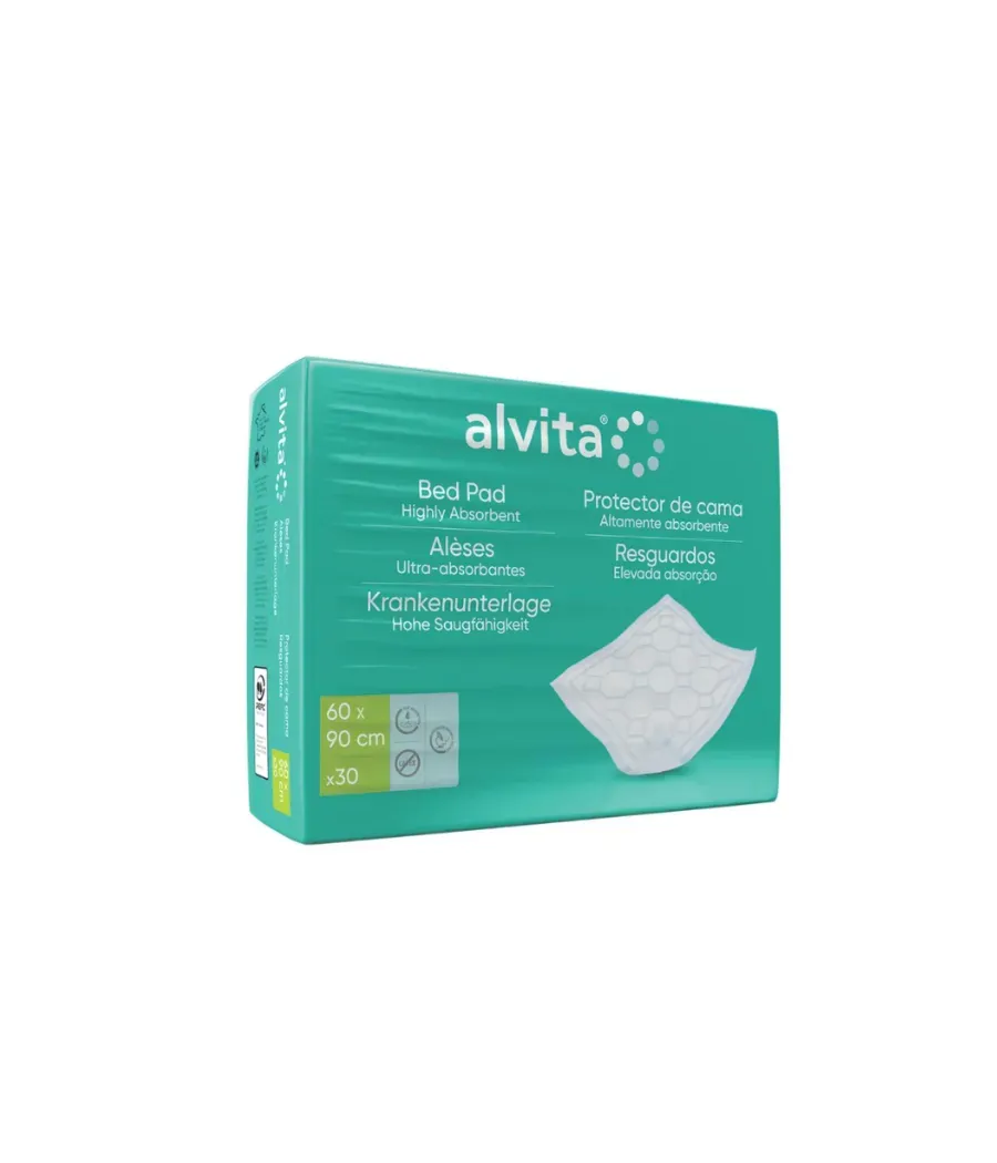 ALVITA PROTECTOR DE CAMA 90 CM x 60 CM 30 UNIDADES