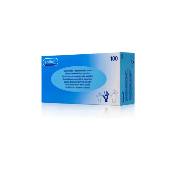 ALVITA GUANTES NITRILO SIN POLVO TALLA M 100 UNIDADES