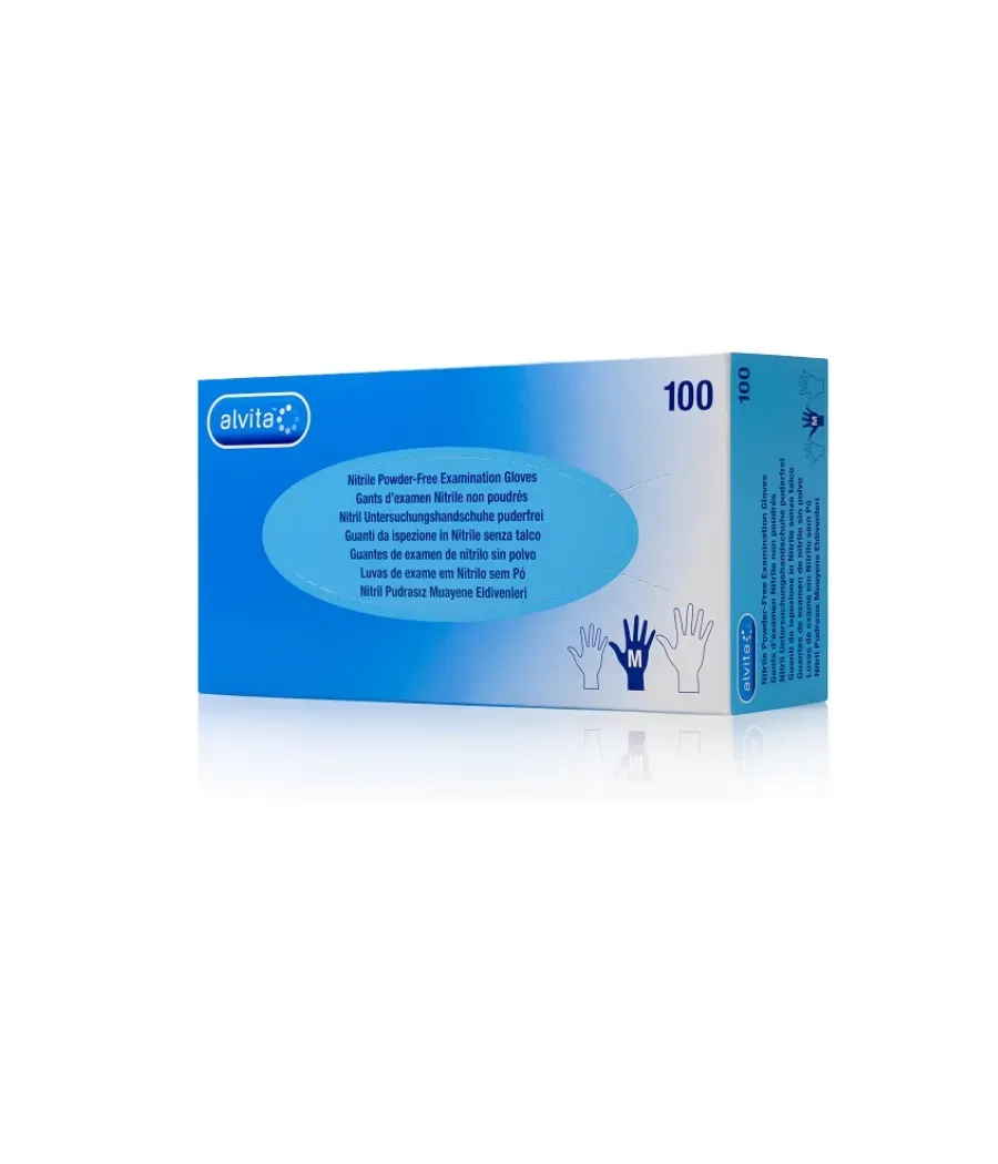 ALVITA GUANTES NITRILO SIN POLVO TALLA M 100 UNIDADES